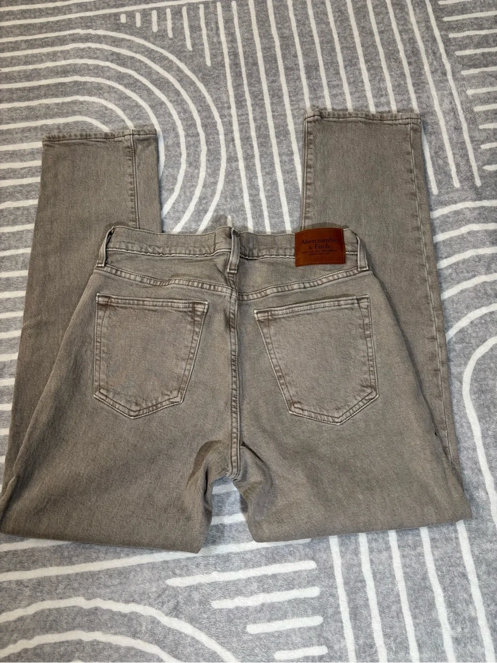 Abercrombie & Fitch Jeans, Slim Straight, 30x32, Gray Grey, Beige, NWOT